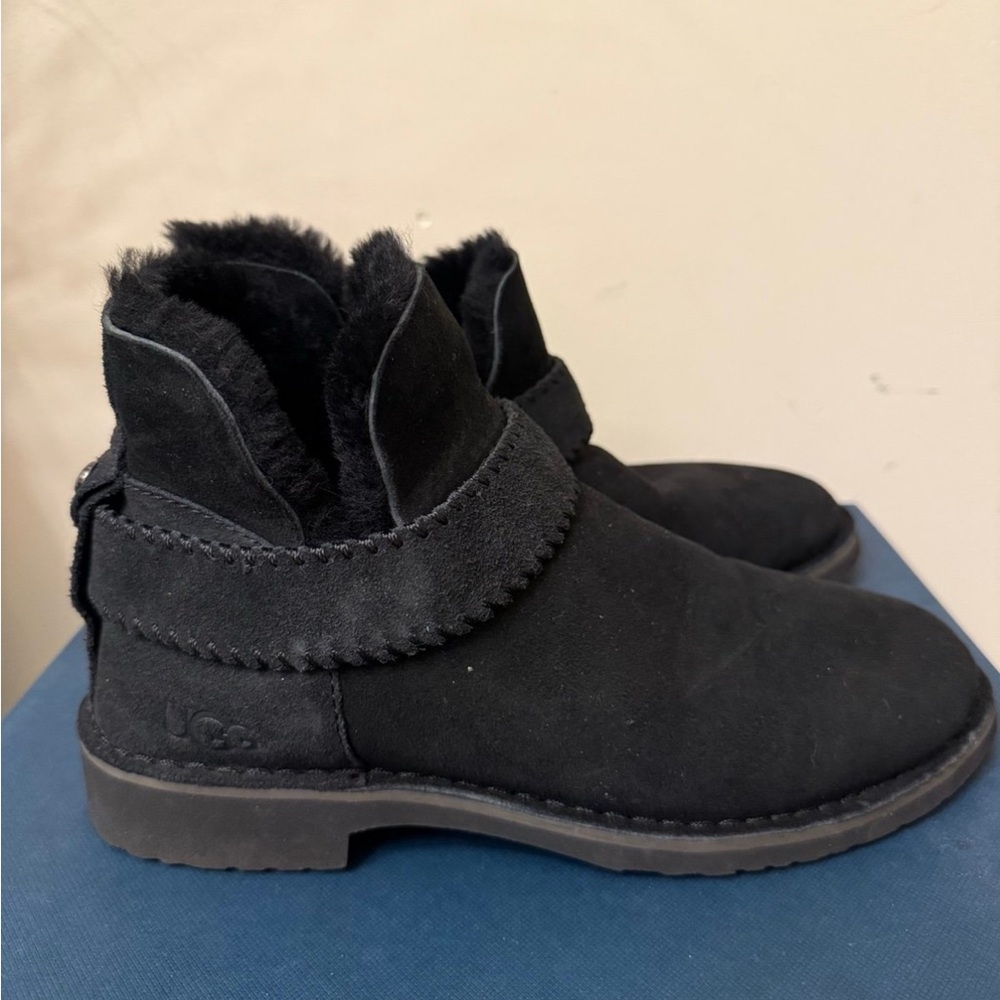 Ugg McKay black suede slip on booties women